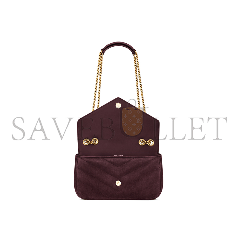 YSL LOULOU SMALL IN MATELASSÉ SUEDE 801437AAEY66766 (24*14*6cm)